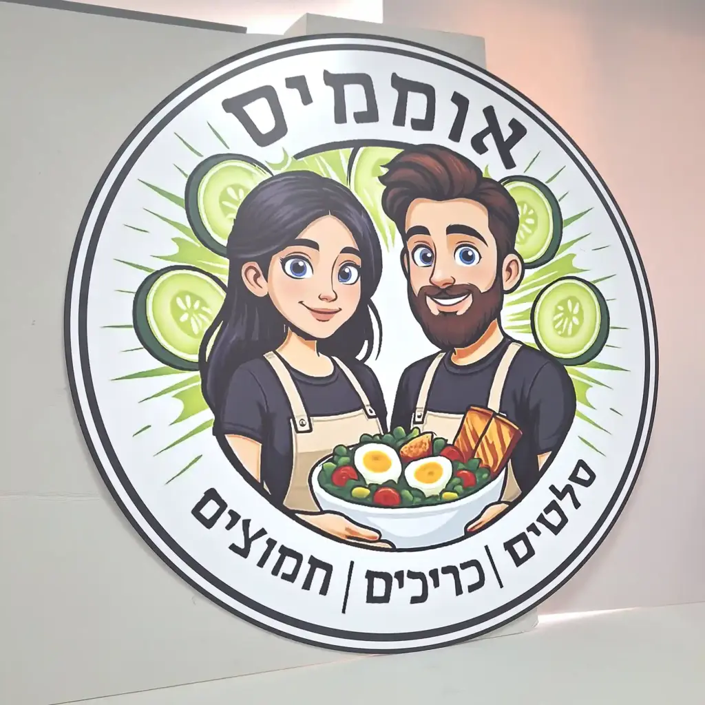 שלט קשיח מודפס לחנות בחיתוך צורני - שלט לוקובונד