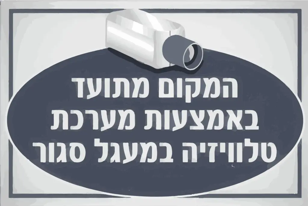 שלט המקום מתועד באמצעות מערכת טלויזיה במעגל סגור