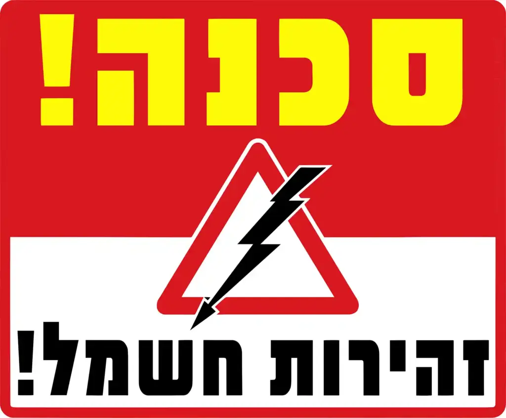 שלט אזהרה - זהירות חשמל