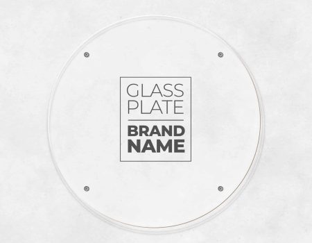 Glass round plate for brand mockup